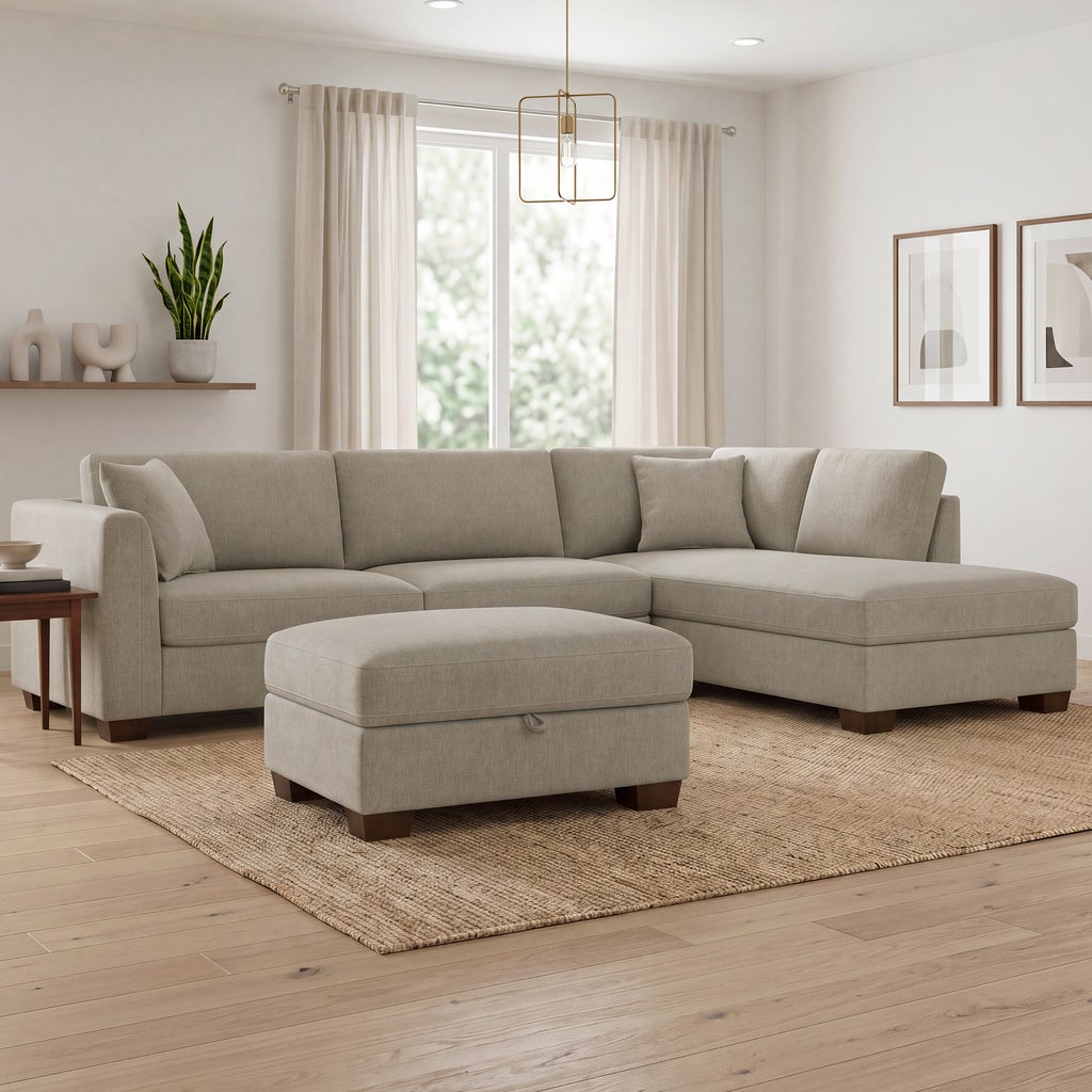 Thomasville Walsen 3-Piece Sectional with Storage Ottoman — Retail reference photo — not our actual unit