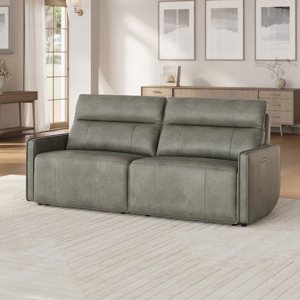 Henredon Keira Leather Power Sofa — Retail reference photo — not our actual unit