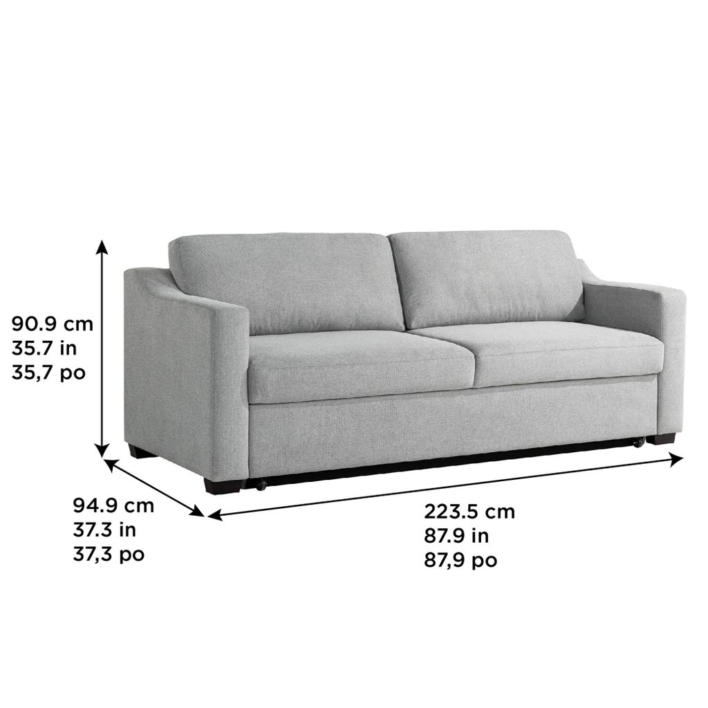 Coddle Aspen Convertible Sleeper Sofa — Reference measurement diagram