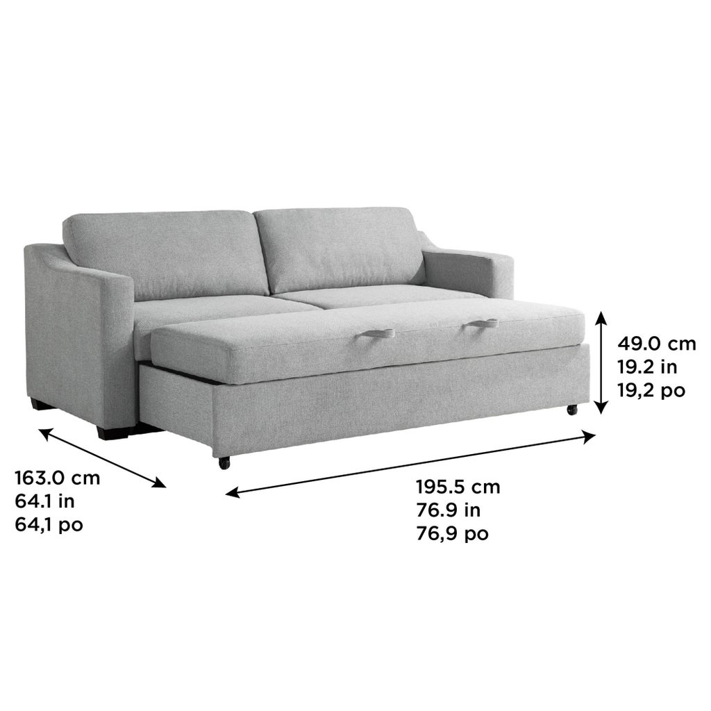Coddle Aspen Convertible Sleeper Sofa — Reference measurement diagram