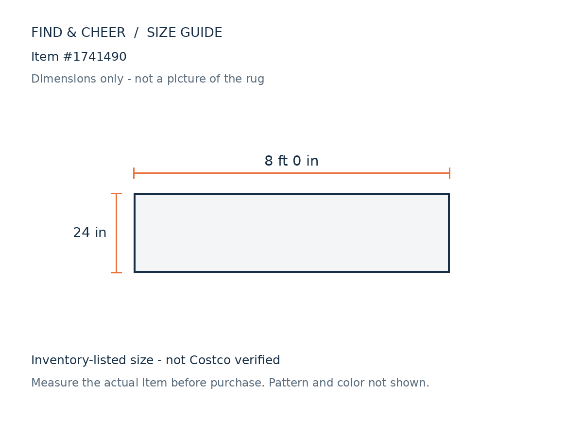 Timeless Minerva Blue 2x8 — Reference measurement diagram