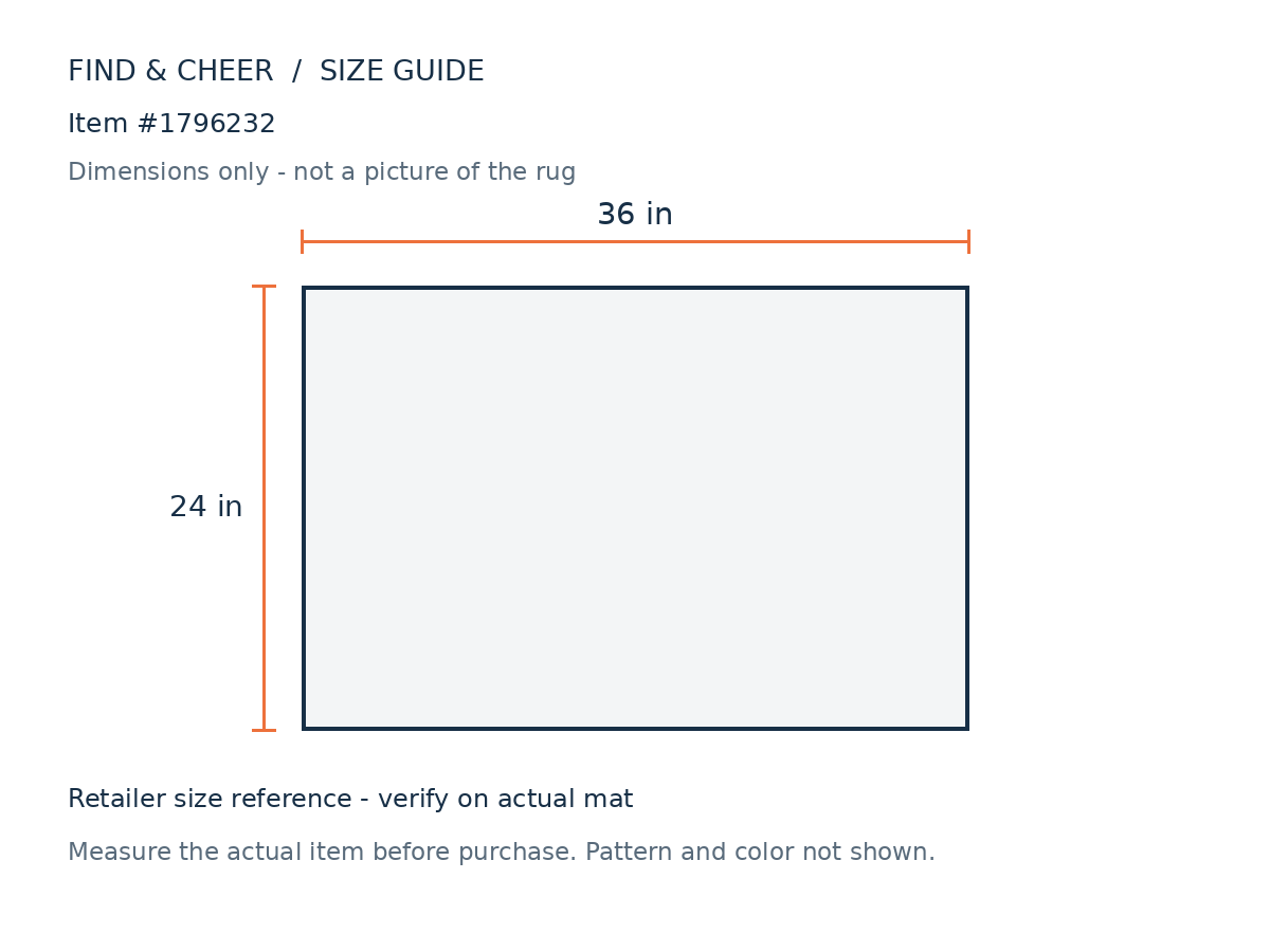 Scallop Bath Rug — Reference measurement diagram