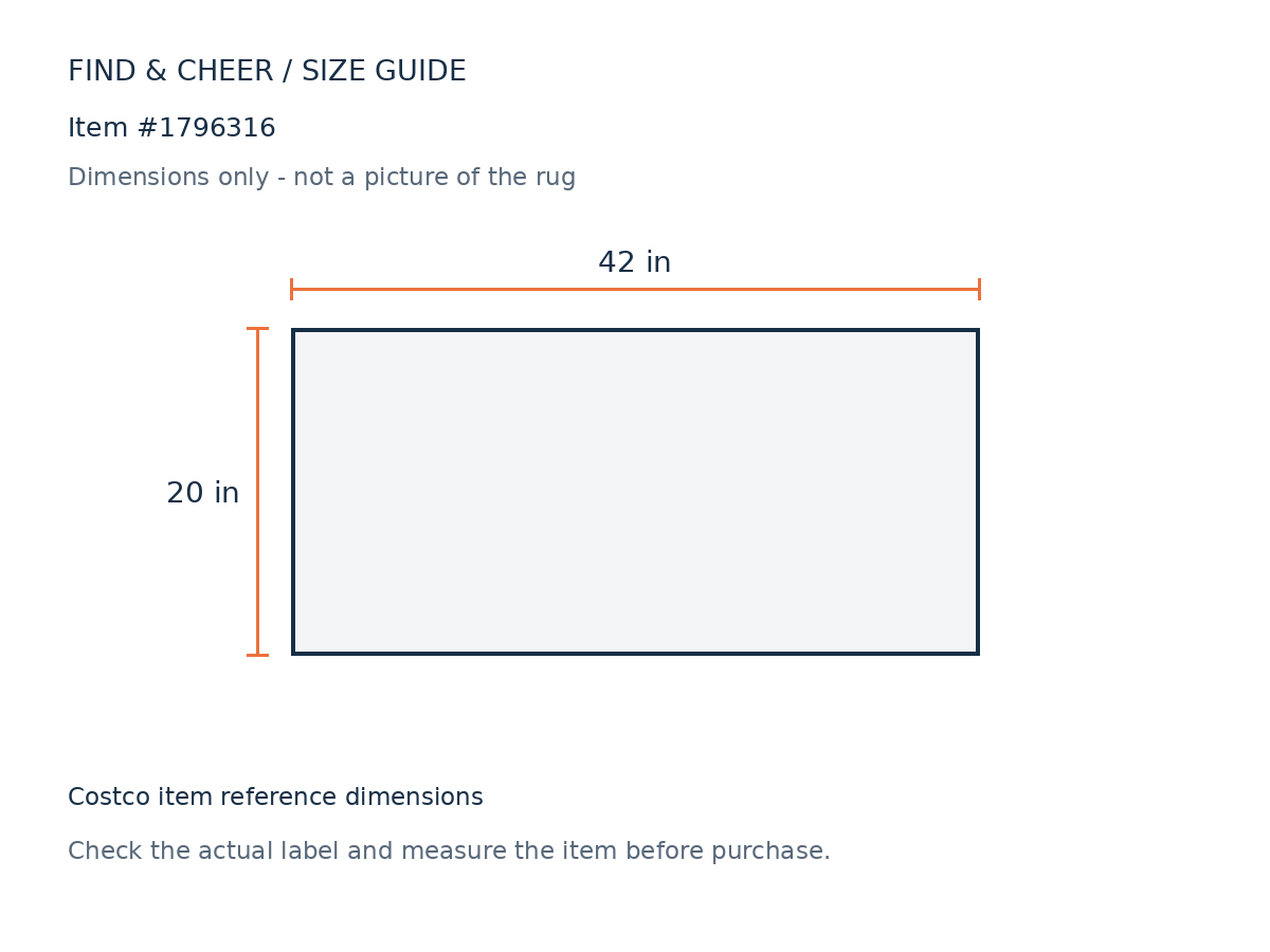 Mohawk Kitchen Mat — Reference measurement diagram