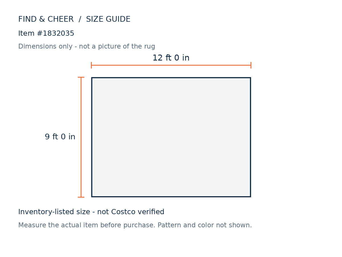Arctic Ivory 9x12 — Reference measurement diagram