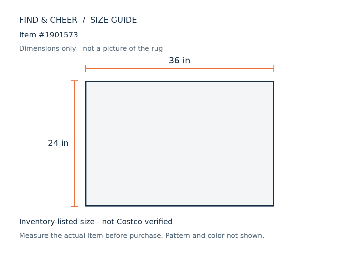 Stripe Bath Mat 24x36 — Reference measurement diagram