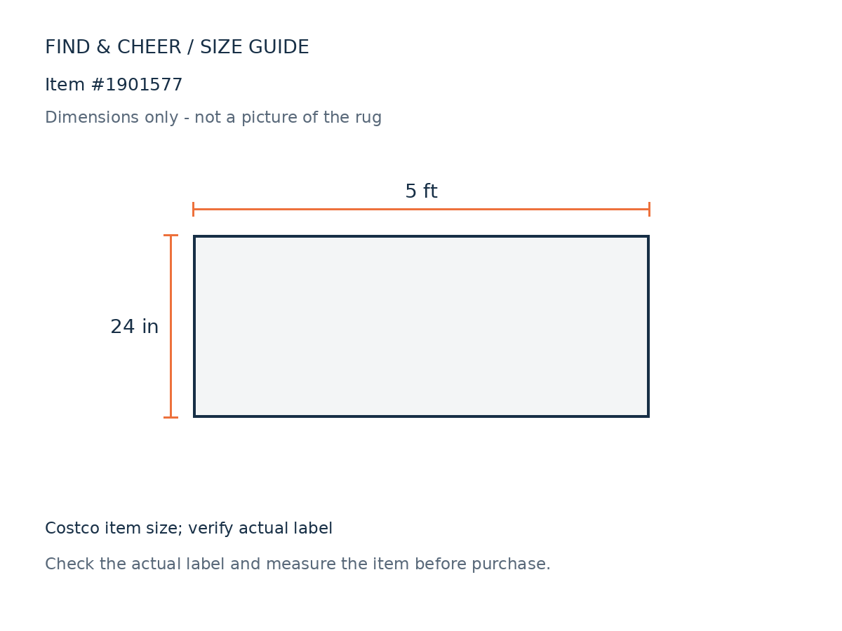 Kensington Utility Runner — Reference measurement diagram