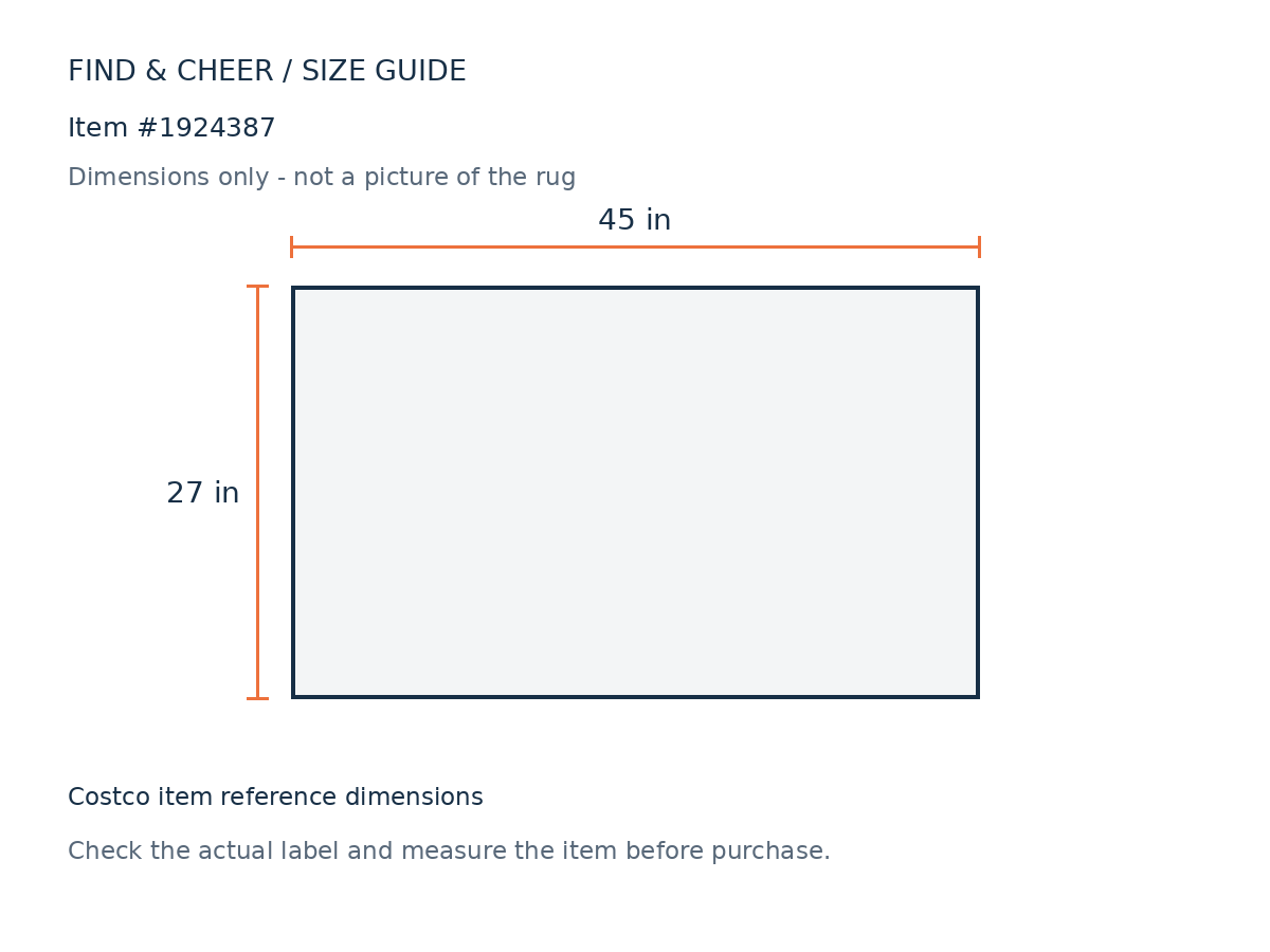Raj Reverse Accent 27x45 — Reference measurement diagram