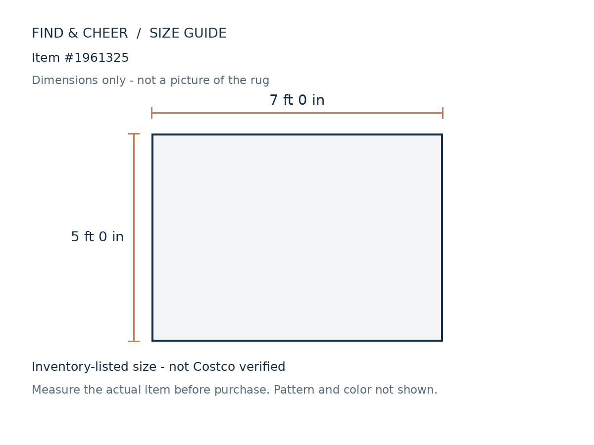 Gertmenian Turin 5x7 Rug — Reference measurement diagram