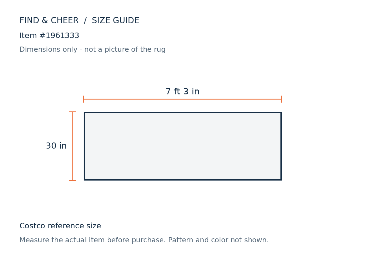 Glenhaven Downtown Runner — Reference measurement diagram