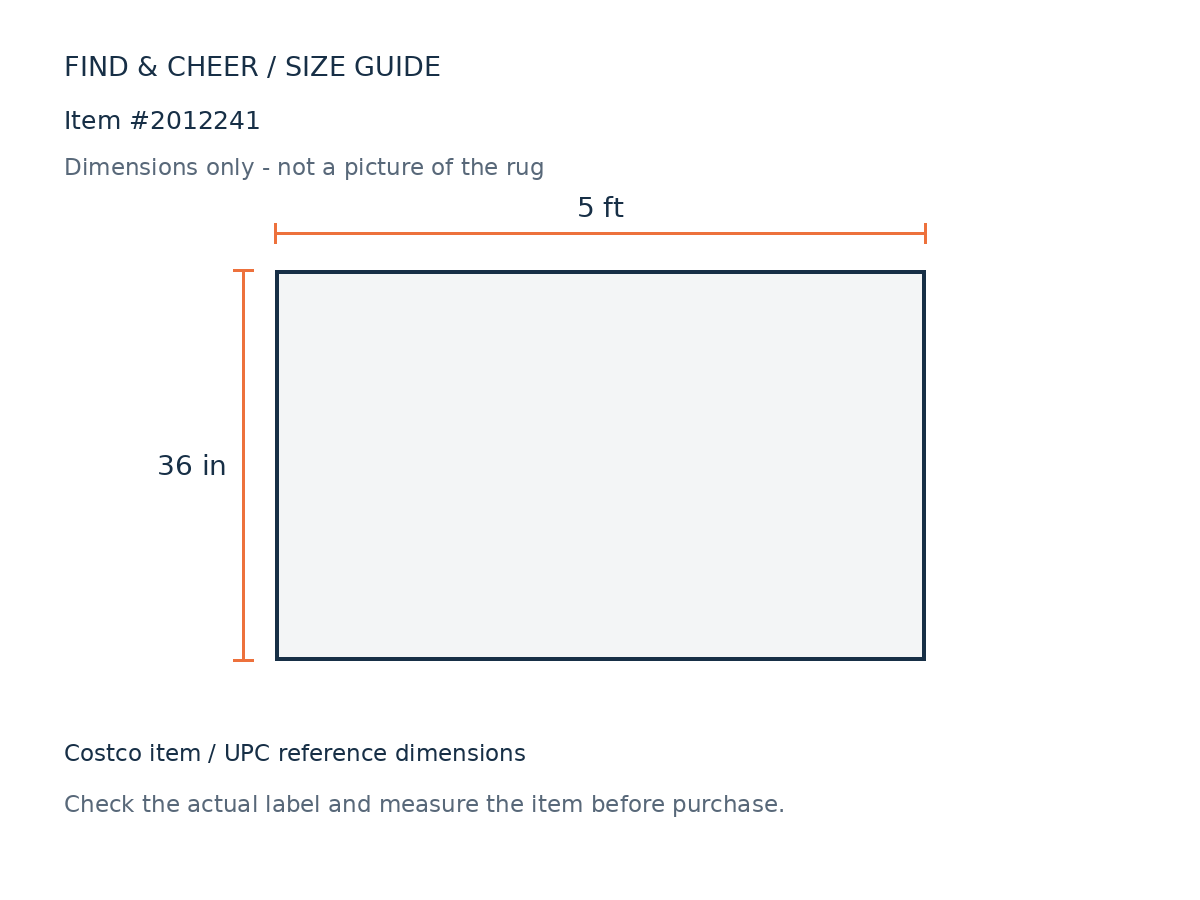 Ruggable Lrl Natural 3x5 — Reference measurement diagram