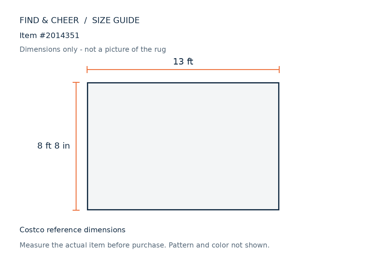 Eden Alma Beige 8 ft 8 in × 13 ft — Reference measurement diagram