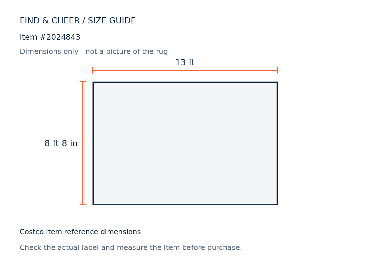 Laguna Aditi Silver 9x13 — Reference measurement diagram