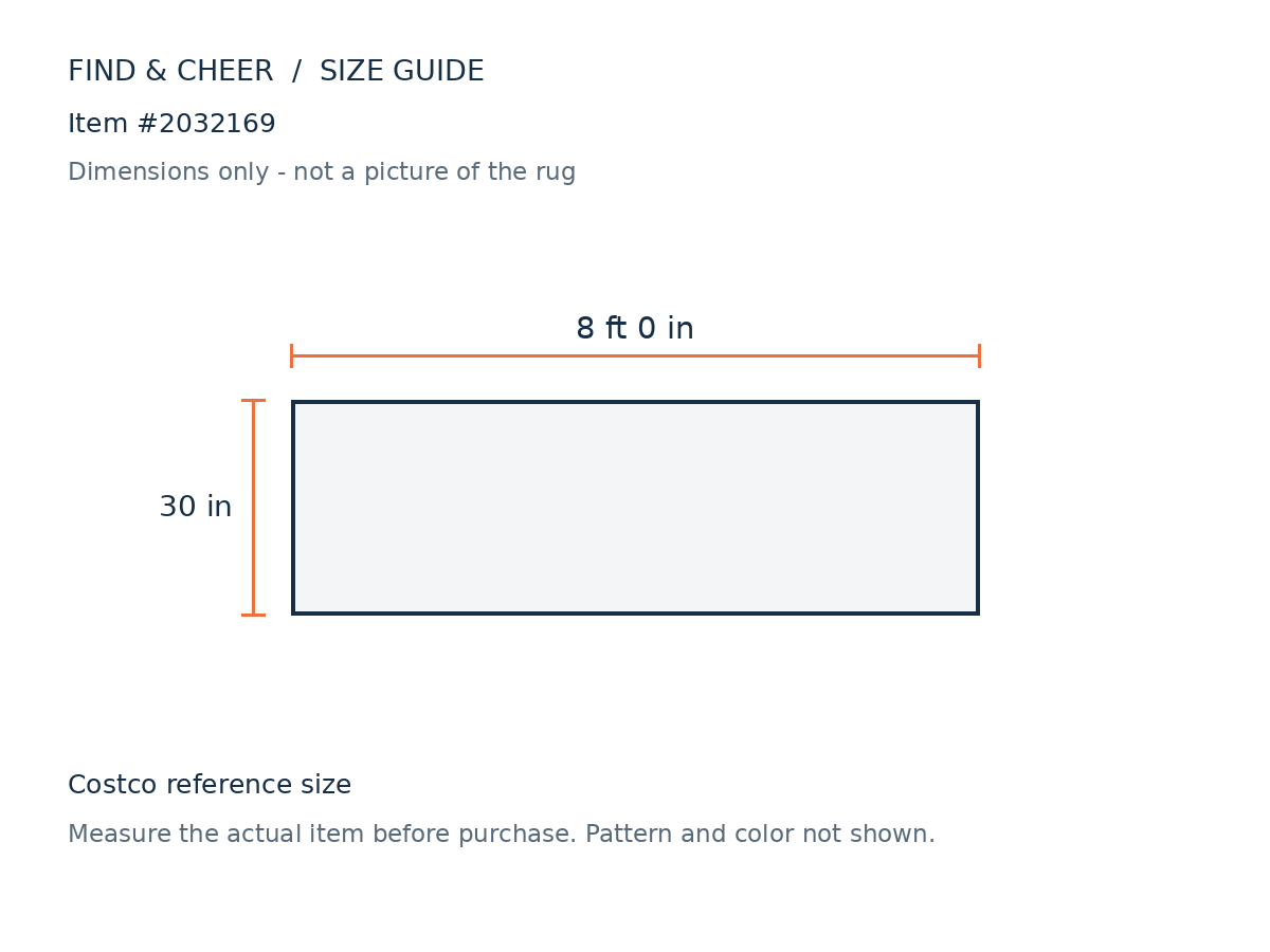 Vintage Ezra White Runner — Reference measurement diagram