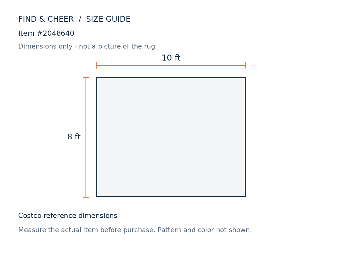 Ruggable Gradsi Teal 8x10 — Reference measurement diagram