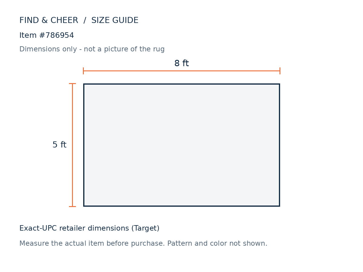 All Surface Rug Pad 5x8 — Reference measurement diagram