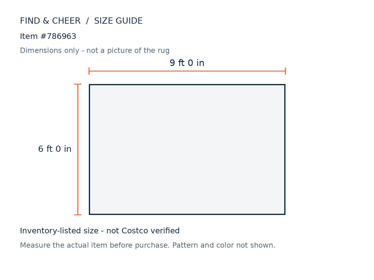 All Surface Rug Pad 6x9 — Reference measurement diagram